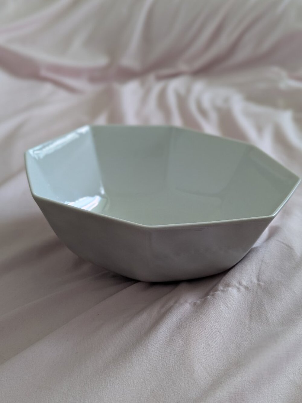Fitz & Floyd Grey Octagon Ceramic Serving Bowl